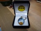 AMAZING ELVIS CRYSTAL EMBOSSED NECKLACE WITH 925s CHAIN IN LOVELY SUN VELVET BOX