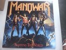 MANOWAR Fighting The World LP VINYL ORIGINAL PROMO COPY BRAZIL PRESSING NM/Mint
