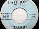 EMBLEMS vg++ original BAYFRONT doowop 45 TOO YOUNG b/w BANG BANG SHOOT EM ws1147