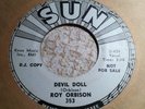 ROY ORBISON PROMO SUN 45 RPM  ORIGINAL SUN RECORD 353   DEVIL DOLL   NASHVILLE