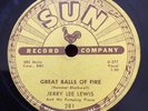 Sun Records Jerry Lee Lewis Great Balls Of Fire 281 V+ 78 RPM