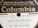 THE TWO CHARLIES VINYL TEST PRESSING BLUES 78 RPM E- UNISSUED CHARLIE JORDAN