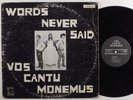 VOS CANTU MONEMUS Words Never Said CANTICLE LP