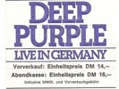 Deep Purple    In Concert 1974  Ticket / Konzertkarte / Eintrittskarte