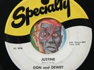 HEAR Don & Dewey 45 Justine/Bim Bam EX SPECIALTY R&B rocker rockabilly screamer