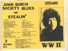 BOB DYLAN: 'John Birch Society Blues and Stealin' ' - 2 Vinyl LP - old & rare