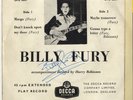 Billy Fury - English Singer & Songwriter - Vintage In Person Signed 7