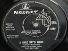 BEATLES 1964 UK Parlophone Single - A Hard Day's Night - LABEL ERROR MISPRESS