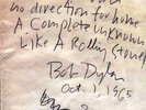 BOB DYLAN REPRO 1965 - LIKE A ROLLING STONE - HANDWRITTEN SIGNED LYRICS