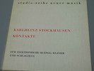 Karlheinz Stockhausen Kontakte Studio-Reihe neuer Musik LP Vinyl WER 60009 WERGO