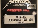 Metallica Live At Webster Hall NY September 27th 2016 Limited Vinyl LP