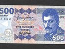 FREDDIE MERCURY - QUEEN : Zanzibar 500 Rupees Private Issue Bank Note 1250 Only