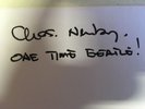 CHAS NEWBY SIGNED CARD THE BEATLES PAUL MCCARTNEY RINGO STARR VINYL LP QUARRYMEN