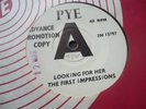 THE FIRST IMPRESSIONS ORIG UK PYE PROMO 45 1965 MINT- LOOKING FOR HER