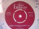 EMBASSY  WB 677 TYPHOONS BABY PLEASE DON'T GO/TIRED OF WAITING FOR YOU EX+
