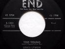 LEWIS LYMON & THE TEENCHORDS 45 Too Young/Your Last Chance END doo wop VG+ ws300