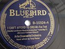 Artie Shaw - 78rpm single 10-inch – Bluebird #B-10324 I Can’t Afford To Dream