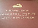 MONTEVERDI SELECTED WORKS UNDER THE DIRECTION OF NADIA BOULANGER HMV DB5038-42
