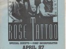 ROSE TATTOO   One Of The Rarest Signed 1977 N Zealand Only 7