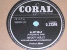BUDDY HOLLY 78   Heartbeat  / Well....All Right  /  UK CORAL Q.72346 1958