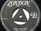 Clovers - Love Love Love. Silver London Tri.  HL-E 8314.  Ex minus
