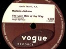 MAHALIA JACKSON -NEGRO SPIRITUAL- The Last Mile of the Way / I'm Glad....  S8721