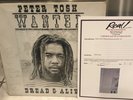 Peter Tosh 33 rpm Lp Record Wanted Dead or Alive H Signed P Tosh)LOA R Epperson.