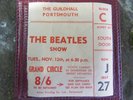 The Beatles Show Ticket Stub Portsmouth 12th Nov 63 which was cancelled 3/12/63