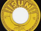 JOHNNY CASH ROCKABILLY 45 THANKS A LOT / LUTHER PLAYED THE BOOGIE SUN VG++ / NM