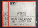Sex Pistols Carling Academy Birmingham Original Ticket Stub Punk Damned Clash
