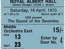 Santana Taj Mahal It’s A Beautiful Day Royal Albert Hall, London 18/4/70 Ticket
