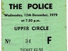 The Police Apollo Theatre, Glasgow 12/12/79 Ticket