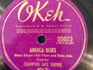 Okeh 05823 Champion Jack Dupree  ANGOLA BLUES  E+ 78 rpm New Orleans Piano Blues
