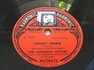 THE ANDREWS SISTERS Harmonic 30572 FRENCH PRESS 78 SWEET MARIE / ON THE AVENUE