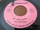 TONY AND TERRI  RARE PSYCH GARAGE 45 ON MERCURY LBL TAKE ME NOW /I WANT YOU