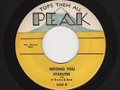'57 NY R&B/DooWop STARLITES Missing You/Give Me a Kiss PEAK 5000 VG++ HEAR BOTH