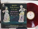 GIOCONDA DE VITO / BACH & MOZART VIOLIN CONCERTO, RED WAX ED1 JAPAN STEREO LP NM