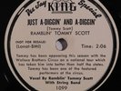 country bopper 78 RPM RAMBLIN TOMMY SCOTT Just A Diggin And A Diggin KING HEAR