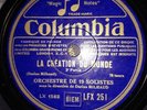 DARIUS MILHAUD,LA CREATION DU MONDE ,78TOURS