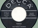 TREBLE CHORDS Teresa / My Little Girl 45rpm Decca 1959 doo-wop rocker original