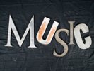 Vintage Aluminium & Bronze Shop Letters Spells 'MUSIC' Record Shop LPs DJ Unique