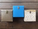3  Vintage Blue Brown & Cream Carrying case 45 7