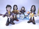 THE BEATLES: SET 5 FIGURES HAND PAINTED PLASTIC SOLID RESIN-BRAND NEW IN BOX.-