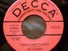 STARFIRES 45 Love is here to stay/ Tomorrow DECCA DJ M- Doowop Kz530