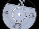 THE KINKS Victoria Vinyl Record 7 Inch Pye 7N 17865 1969