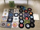 1970s 45RPM Psychedelic Record Case & 30 Records The Beatles Donny Osmond Cher +