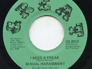 Rare Disco Boogie 45- Sexual Harassment- I Need A Freak- Great Records #2013- M-
