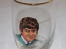 RARE 1964 VINTAGE JOSEPH LANG GEORGE HARRISON BEATLES THEMED SQUASH GLASS MINT