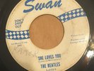 THE BEATLES   SHE LOVES YOU   SWAN   Rare BLUE LABEL   RECO-ART PHILA. / VIRTUE