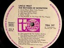 1969 MOTHERS OF INVENTION UNCLE MEAT UK ONLY TRANSATLANTIC 1ST PRESS FRANK ZAPPA